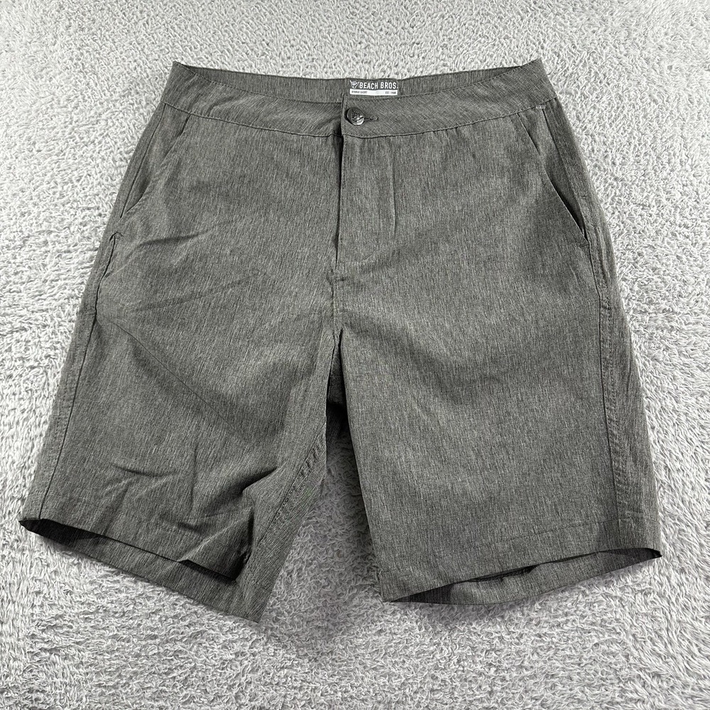 Beach Bros Hybrid Board Shorts Mens 30 Gray Lightweight Swim Wicking Vacation‎